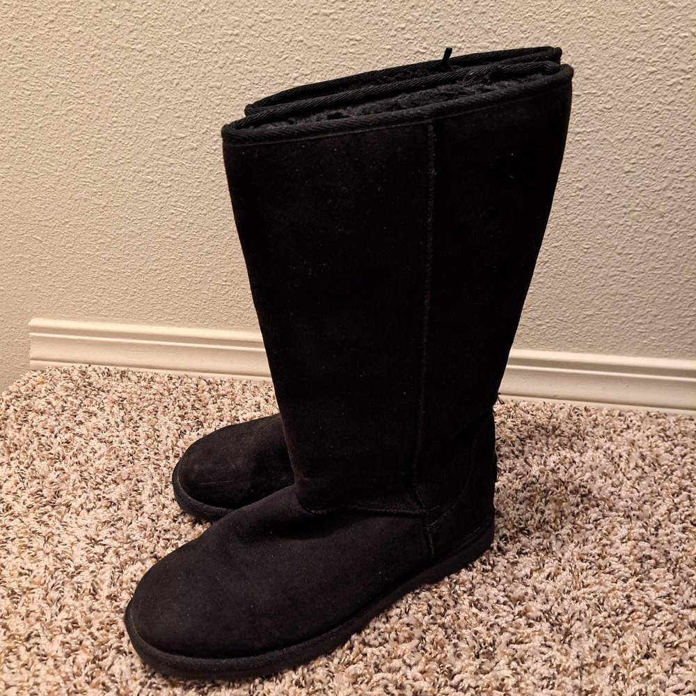 Makalu Pika Winter Boots Women 8M Black Faux Fur Lined Tall Textile Comfort